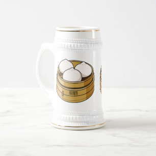 Dim sum Cartoon Illustration Bierglas