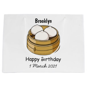 Dim sum Cartoon Illustration Große Geschenktüte