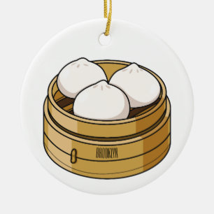 Dim sum Cartoon Illustration Keramik Ornament
