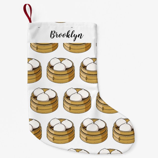 Dim sum Cartoon Illustration Kleiner Weihnachtsstrumpf (Vorderseite)