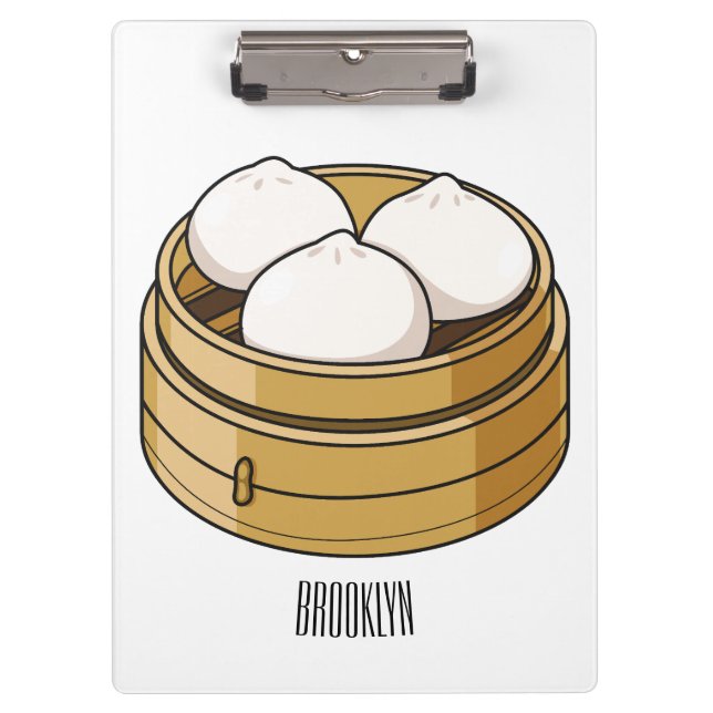 Dim sum Cartoon Illustration Klemmbrett (Vorderseite)