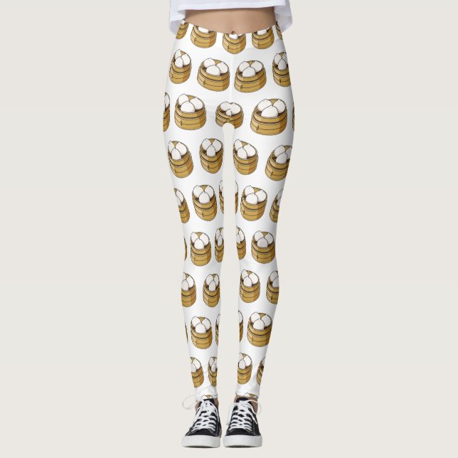 Dim sum Cartoon Illustration Leggings (Vorderseite)