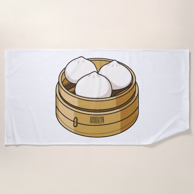 Dim sum Cartoon Illustration Strandtuch (Vorderseite)