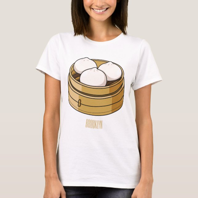 Dim sum Cartoon Illustration T-Shirt (Vorderseite)