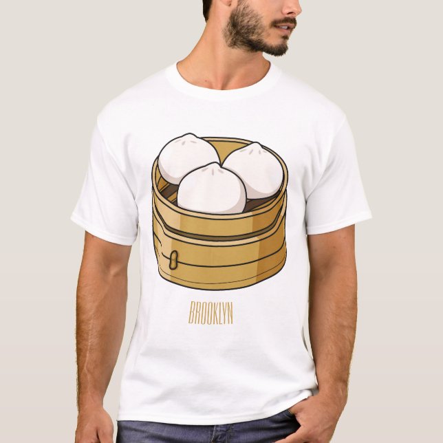 Dim sum Cartoon Illustration T-Shirt (Vorderseite)