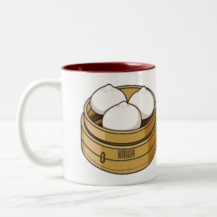 Dim sum Cartoon Illustration Zweifarbige Tasse