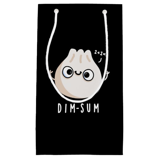 Dim-sum Funny Dimsum Math Pun Dark BG Kleine Geschenktüte (Vorderseite)