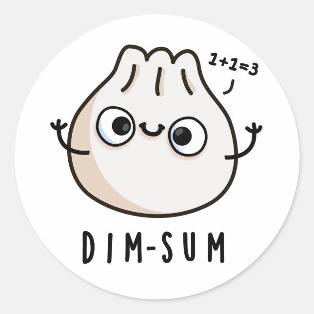 Dim-sum Funny Dimsum Math Pun Runder Aufkleber (Vorderseite)