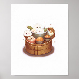 Dim Sum, Lebensmittelthema Poster