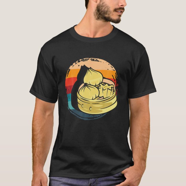 Dim Sum Retro Dumplings Chinesisches Essen T-Shirt (Vorderseite)