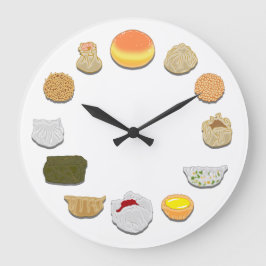 Dim Sum-Uhr Große Wanduhr