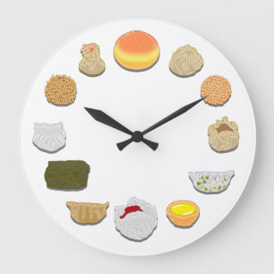 Dim Sum-Uhr Große Wanduhr