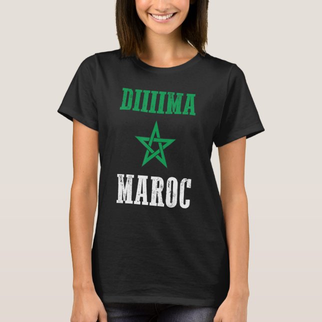 Dima Maroc Maroc Marokko Flagge T-Shirt (Vorderseite)