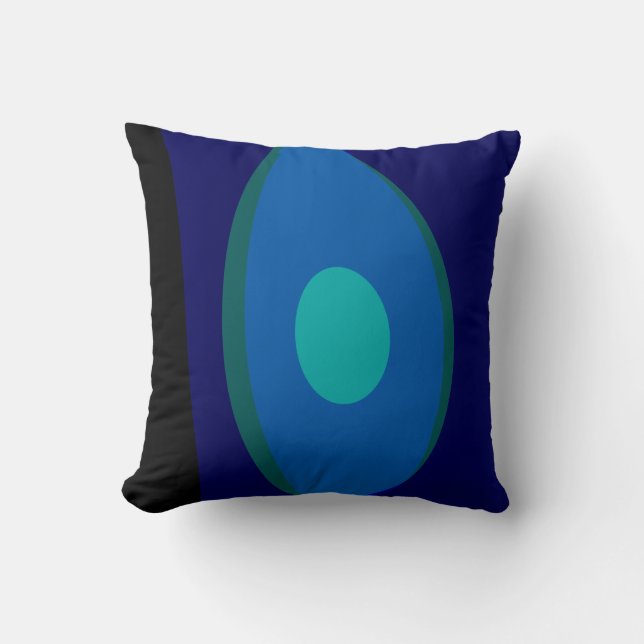 Dimensional Blue Abstrakt 915 Keramiken Ornament Kissen (Vorderseite)
