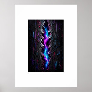 Dimensionaler Riss 3D Poster