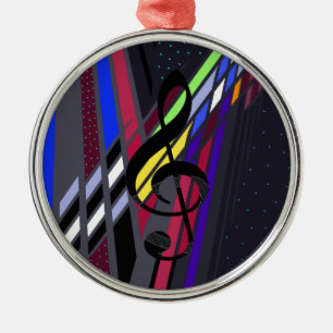 Dimensionen der Musik Silbernes Ornament