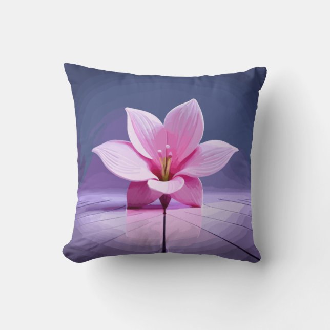 Dimensionen Gladioli: Rosa und Lila Meisterwerk Kissen (Vorderseite)