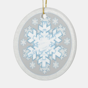 Dimensionen Schneeflocke (grau) Keramikornament