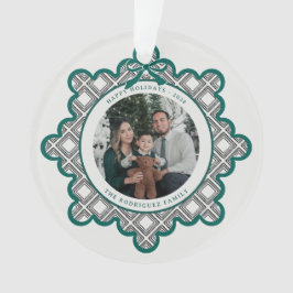 Dimond Pattern Acrylic Holiday Ornament with Photo