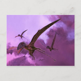 Dimorphodons, die aus den Wolken fliegen Postkarte