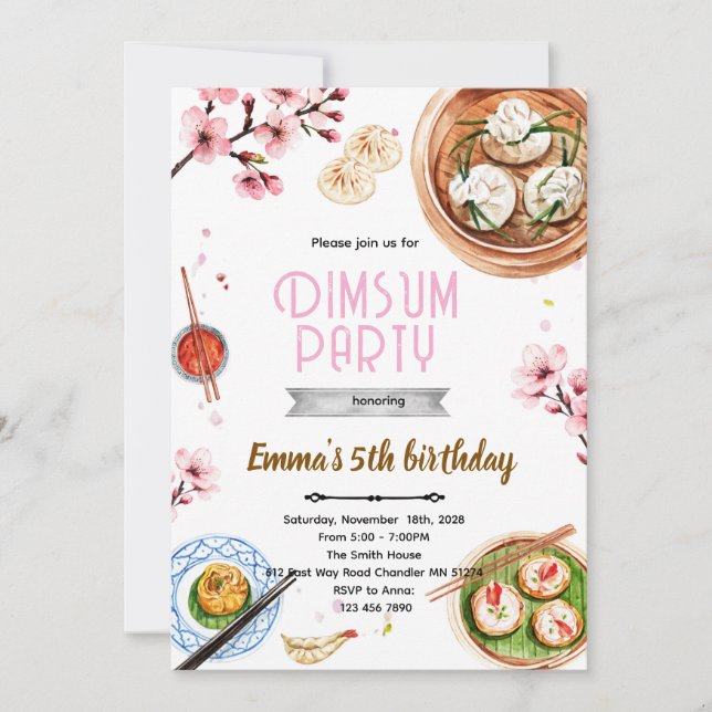 Dimsum-Geburtstagseinladung Einladung (Vorderseite)