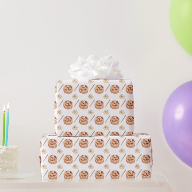 Dimsum-Wasserfarbmuster Geschenkpapier (Partygeschenke)