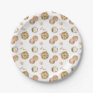 Dimsum-Wasserfarbmuster Pappteller