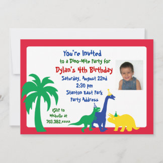 Din0-mite Birthday Einladung