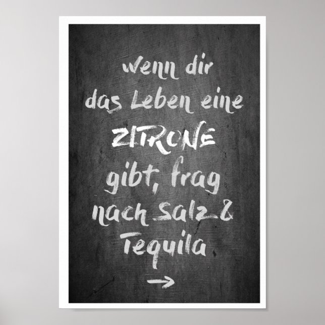 DIN A4 Poster "Zitrone - Tequila" (Vorne)