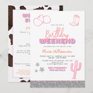 DINA Space Cowgirl Wüste Geburtstagswoche Einladung