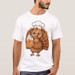 Dinde Chef Tarte au potiron drôle T-Shirt de Thank