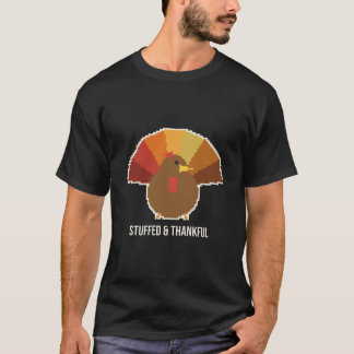 Dinde de pixel farcie et reconnaissante T-shirt de