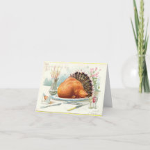 Dinde rôtie vintage Tuck carte de vœux de Thanksgi