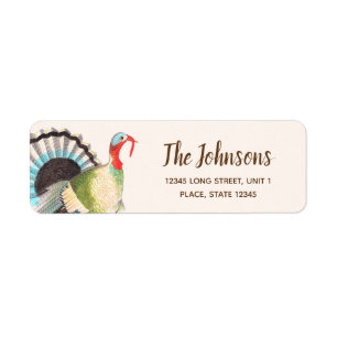 Dindon de Thanksgiving Vacances Étiquettes d'a