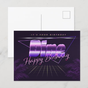 Dine Prénom Anniversaire de la carte postale