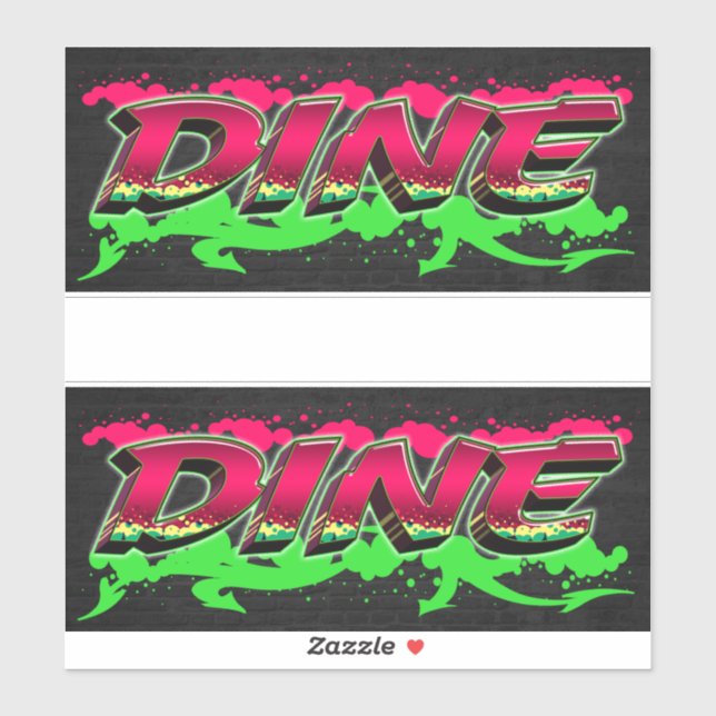 Dine Vorname Name Graffiti Aufkleber Sticker (Blatt)