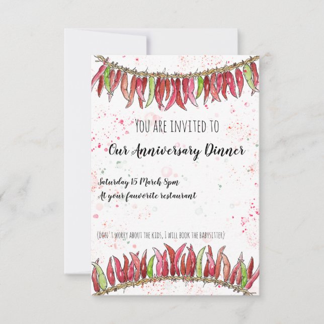 Dîner anniversaire invitation cadeau (Devant)