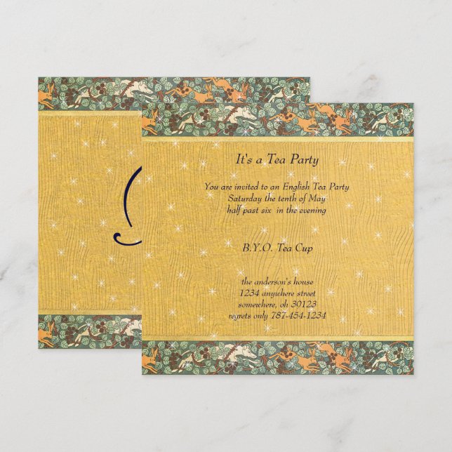 Dîner botanique Art Nouveau Fleur Invitations (Devant / Derrière)