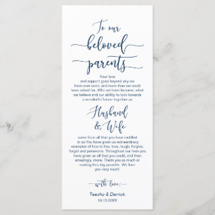 Dîner Cadre, Merci bleu marine, Carte