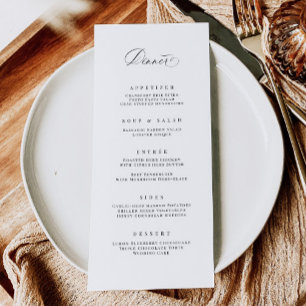 Dîner Classique Menu Mariage Réception Carte Repas
