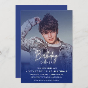 Dîner d'anniversaire 22e invitation Photo Hommes