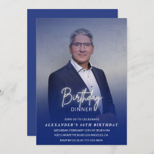 Dîner d'anniversaire 66e invitation Photo Hommes
