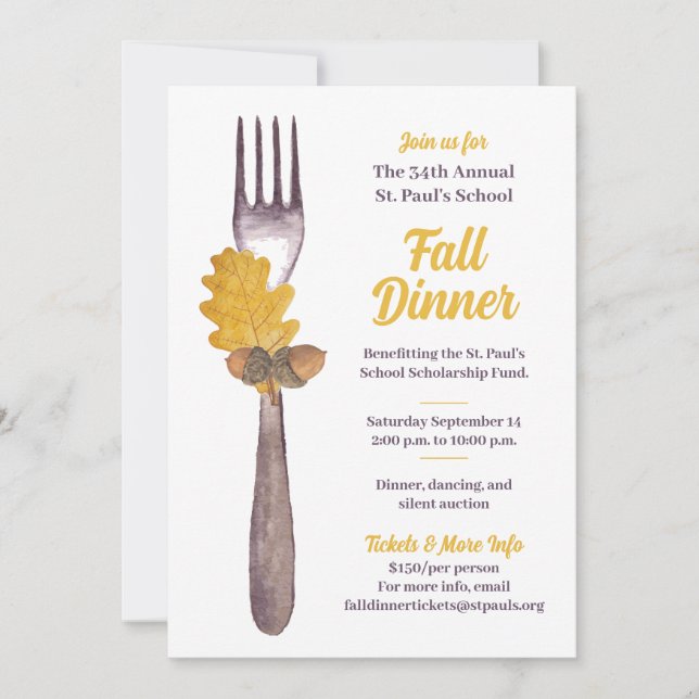 Dîner d'automne ou invitation à l'événement d'auto (Devant)