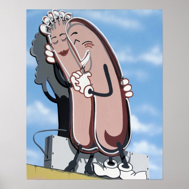 Diner de Chiens douillets sur la Route 66 Poster R (Devant)