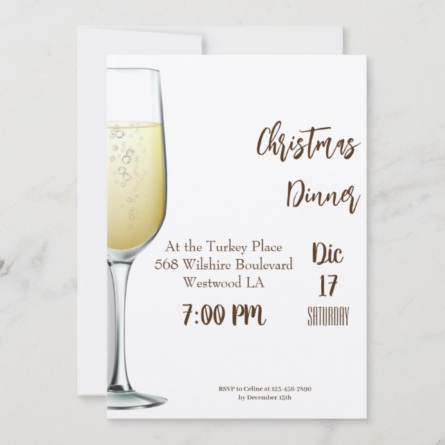 Dîner de Noël Invitation (Devant)