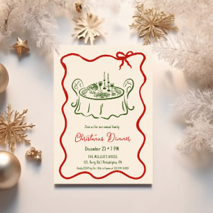 Dîner de Noël invitation fantaisie