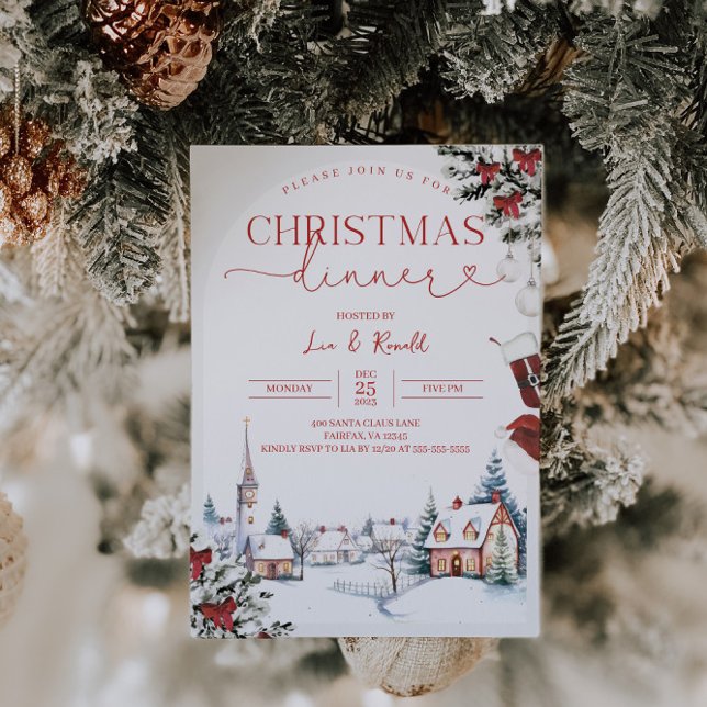 Dîner de Noël Invitation Noël Invitation de fête d (Créateur téléchargé)