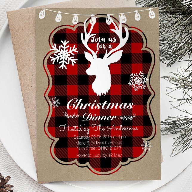 Dîner de Noël Lumberjack Invitation (Créateur téléchargé)