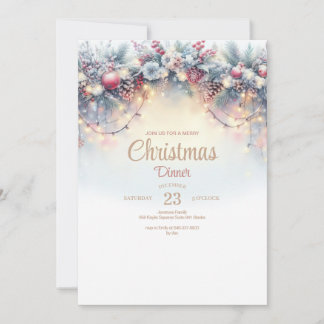 Dîner de Noël Watercolor Invitation