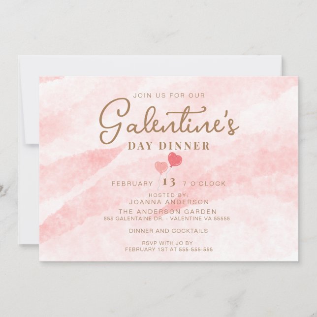 Dîner de Pink Galentine Brunch Party Invitation (Devant)